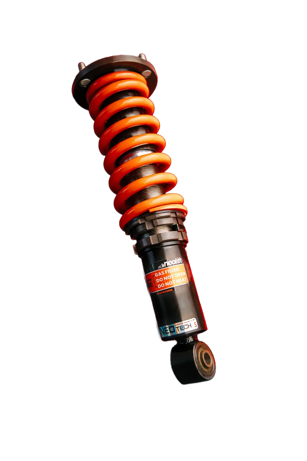 NEOLift LM monotube lift kit with an orange spring, labelled MADE IN KOREA