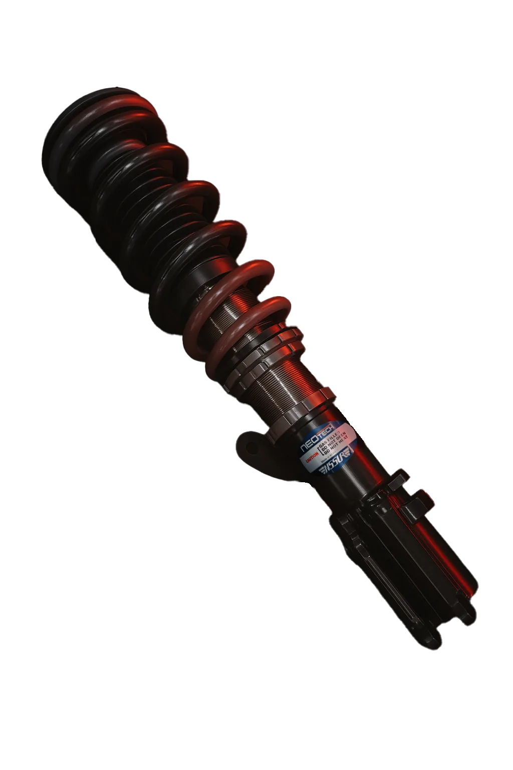 NEOStreet coilover with a copper-colored spring and black damper body